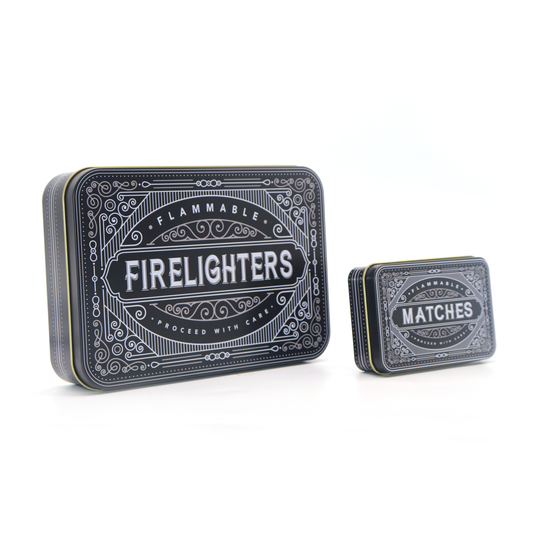 TINIT's Firelighter and Match Tin Set - Black