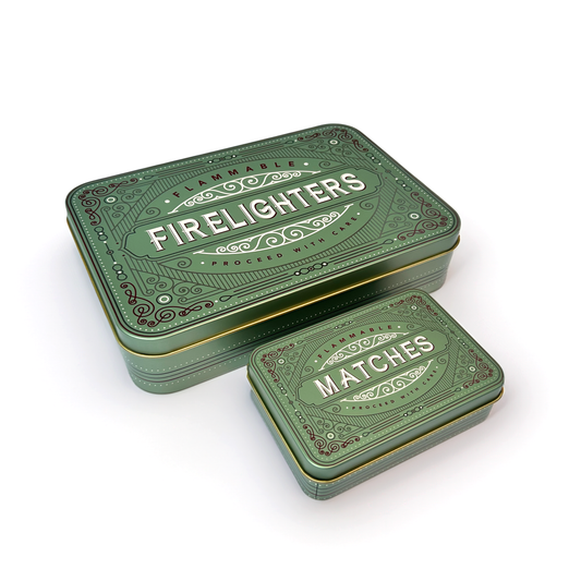 TINIT's Firelighter and Match Tin Set - Sage