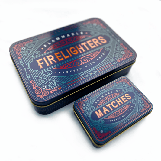 TINIT's Firelighter and Match Tin Set - Blue