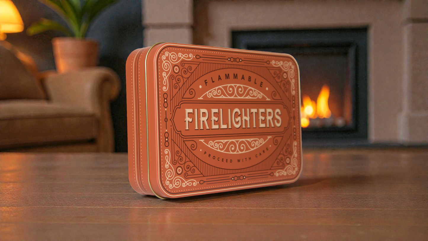 TINIT's Firelighter Tin BURNT ORANGE
