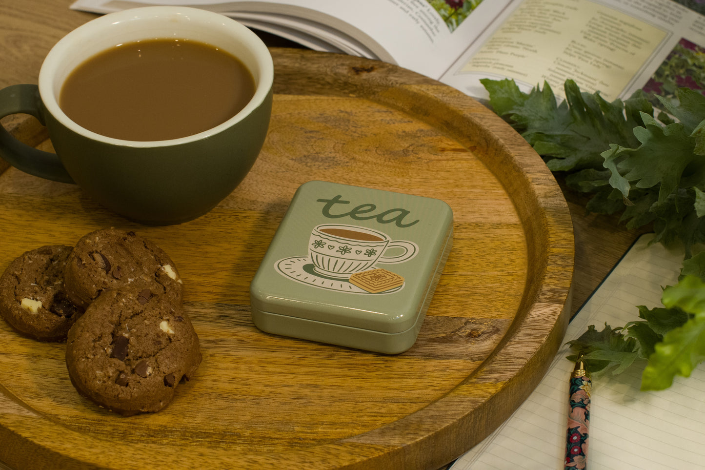 'tea & a biccy' Tea Bag Tin