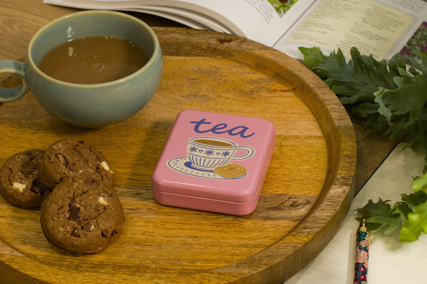 'tea & a biccy' Tea Bag Tin